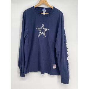 Vintage NFL Blue Dallas Cowboys Star‎ Sleeve Logo Long Sleeve Shirt Size M